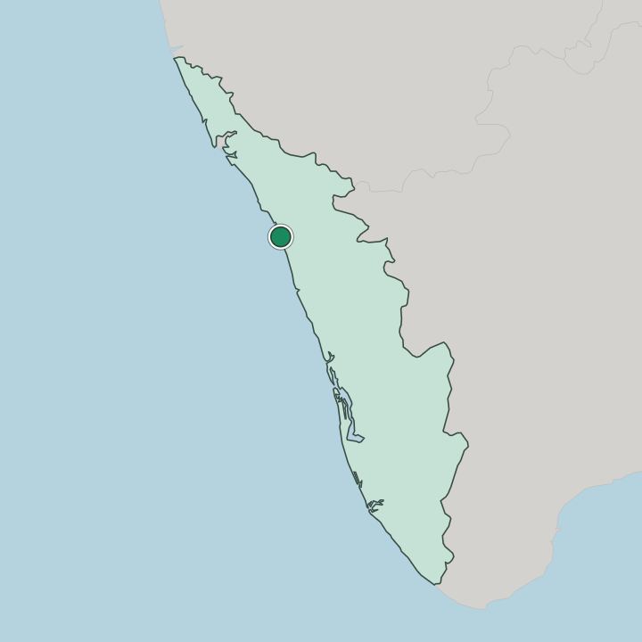 Map showing Kozhikode — In State of Kerala