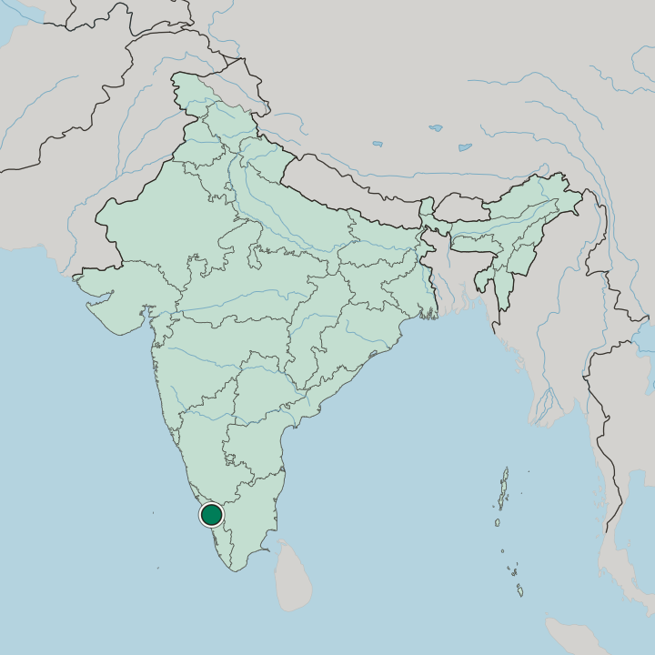 Map showing Manjeri — In India