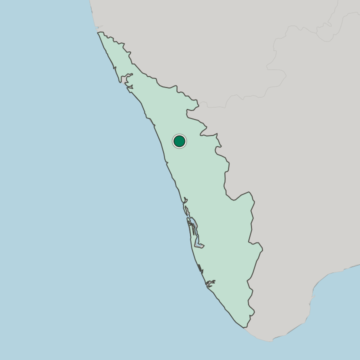 Map showing Manjeri — In State of Kerala