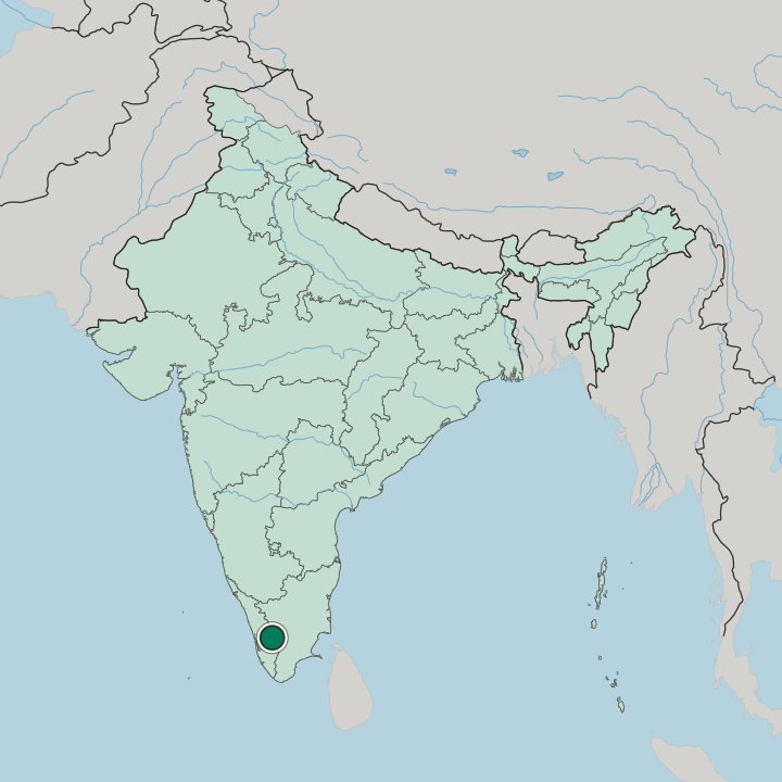Map showing Munnar — In India