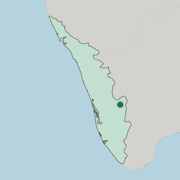 Map showing Munnar — In State of Kerala