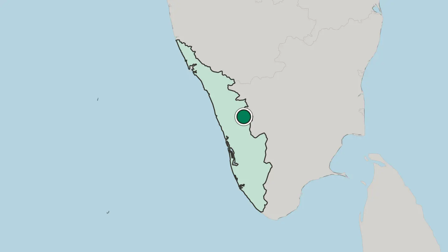 Map of Palakkad in India
