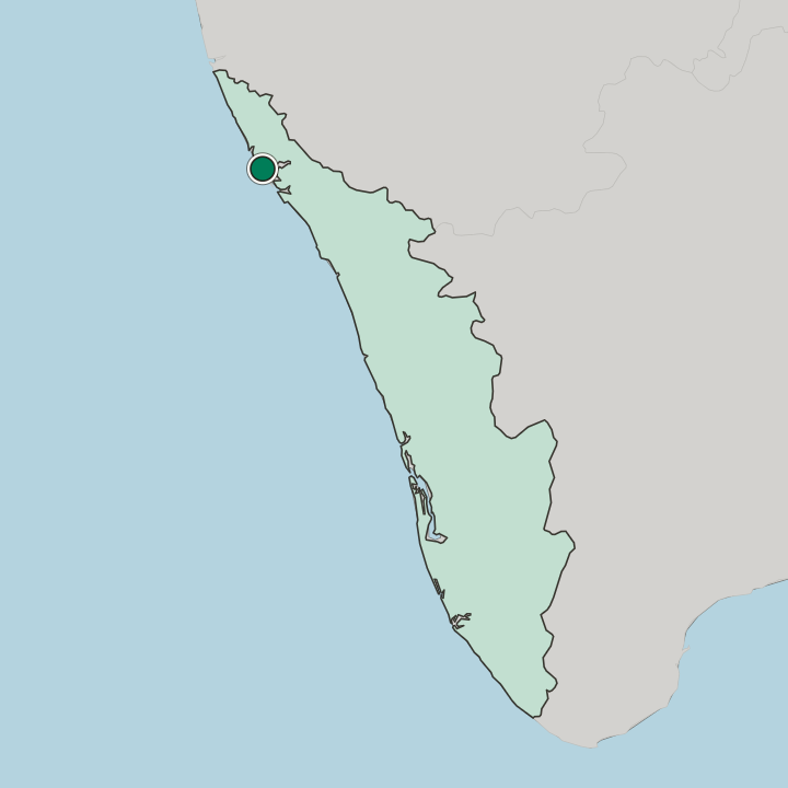 Map showing Payyanur — In State of Kerala