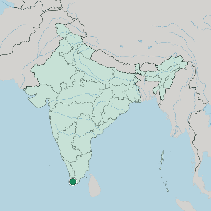 Map showing Thiruvananthapuram — In India