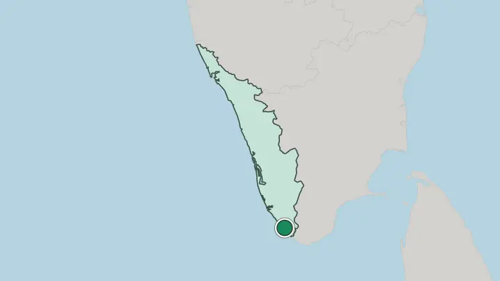 Map of Thiruvananthapuram in India