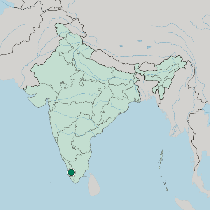 Map showing Thodupuzha — In India