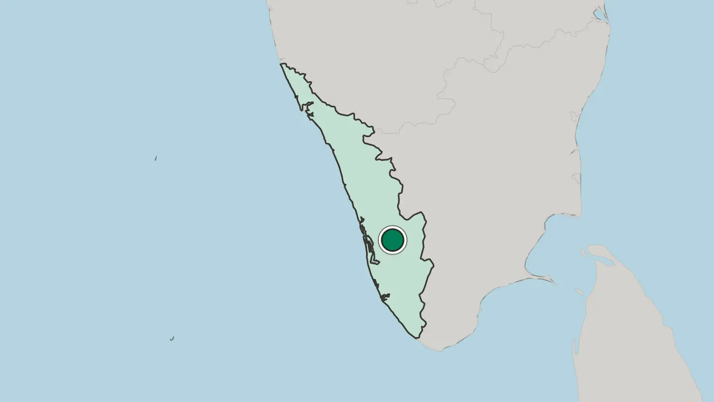 Map of Thodupuzha in India