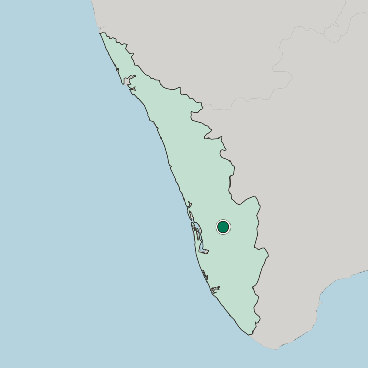 Map showing Thodupuzha — In State of Kerala