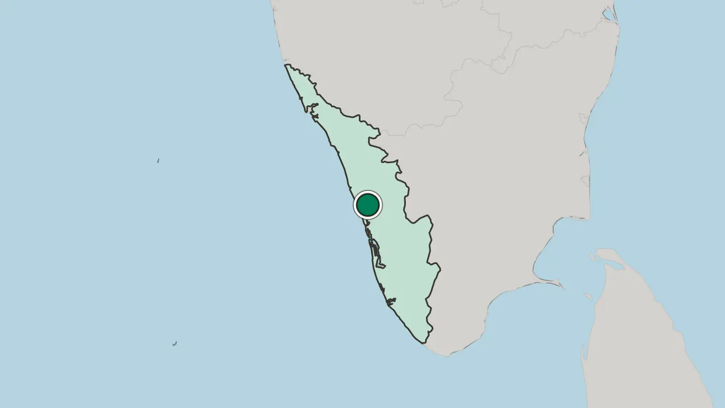 Map of Thrissur in India