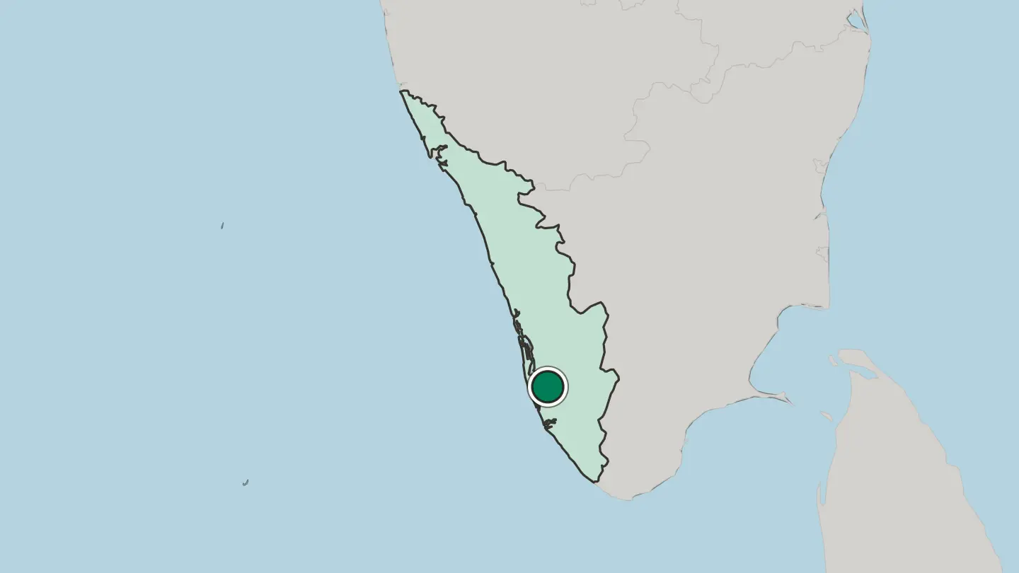 Map of Tiruvalla in India