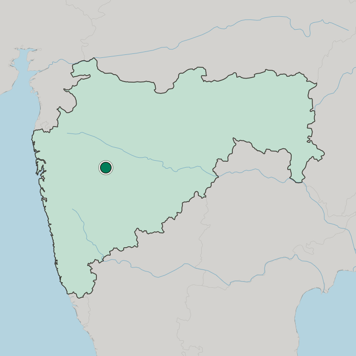 Map showing Ahilyanagar — In State of Mahārāshtra