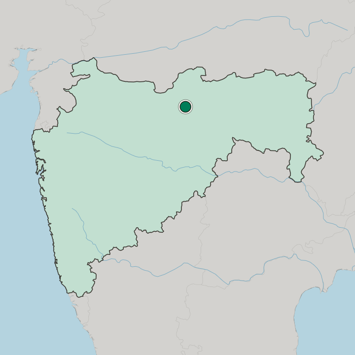 Map showing Akola — In State of Mahārāshtra