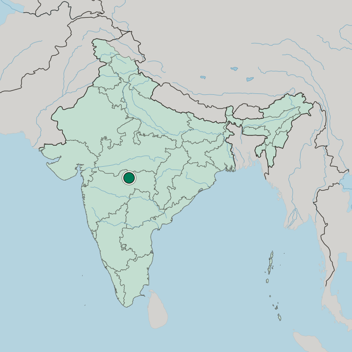 Map showing Amravati — In India