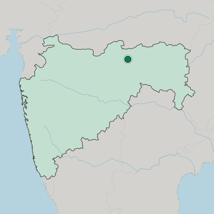Map showing Amravati — In State of Mahārāshtra