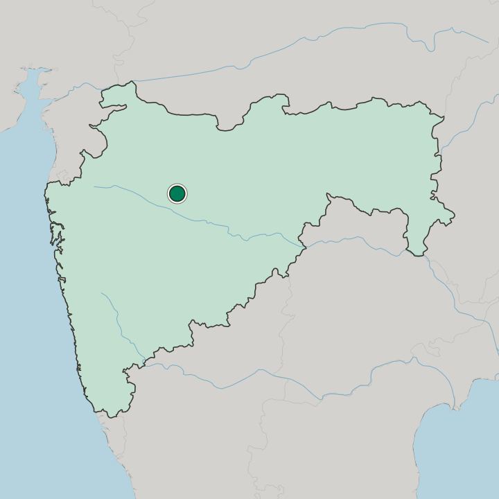 Map showing Aurangabad — In State of Mahārāshtra