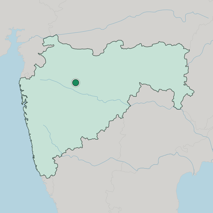 Map showing Aurangabad — In State of Mahārāshtra