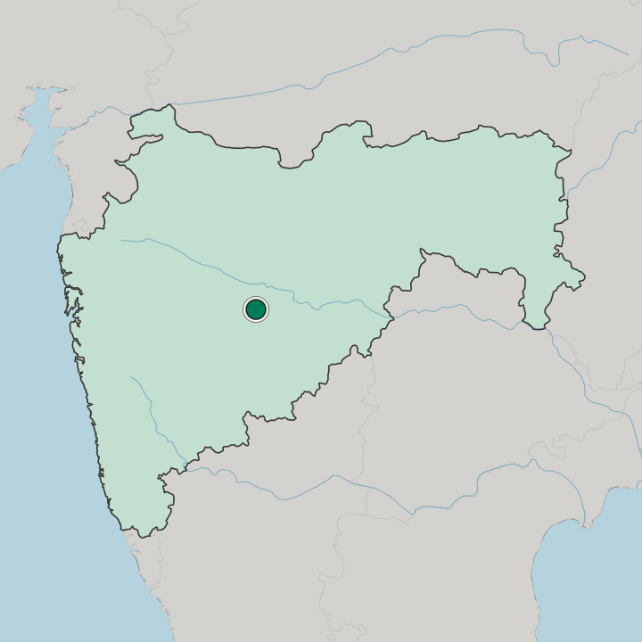 Map showing Beed — In State of Mahārāshtra