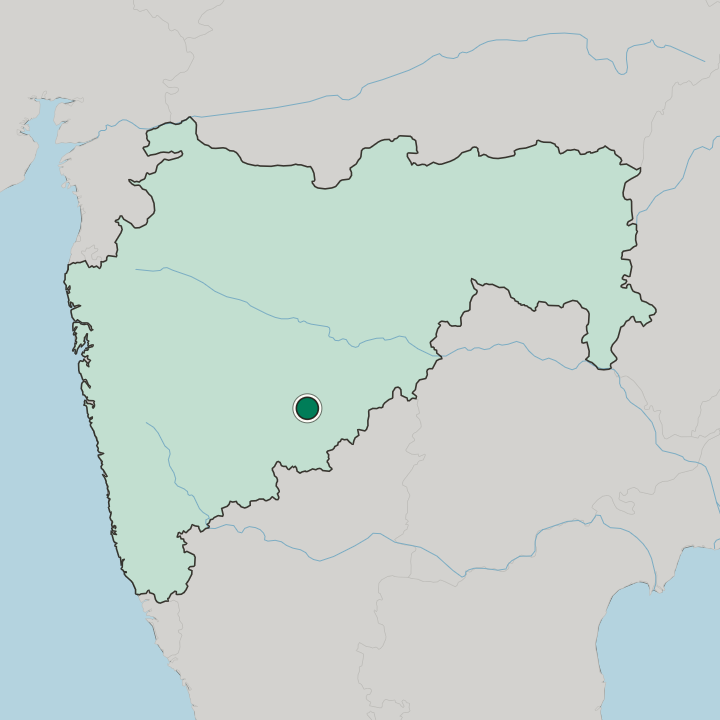 Map showing Dharashiv — In State of Mahārāshtra