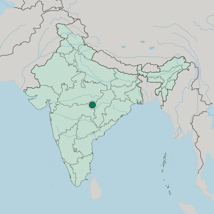 Map showing Gondiā — In India