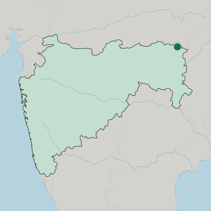 Map showing Gondiā — In State of Mahārāshtra