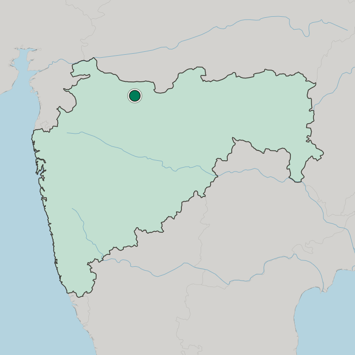Map showing Jalgaon — In State of Mahārāshtra