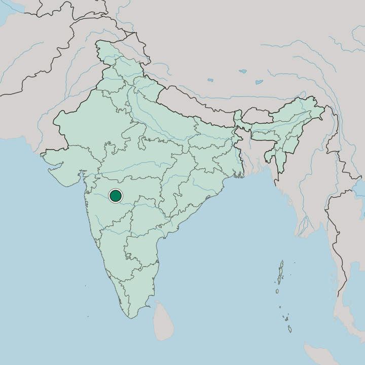Map showing Jālna — In India