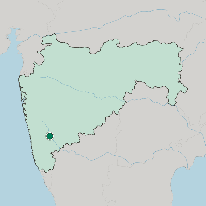 Map showing Karād — In State of Mahārāshtra