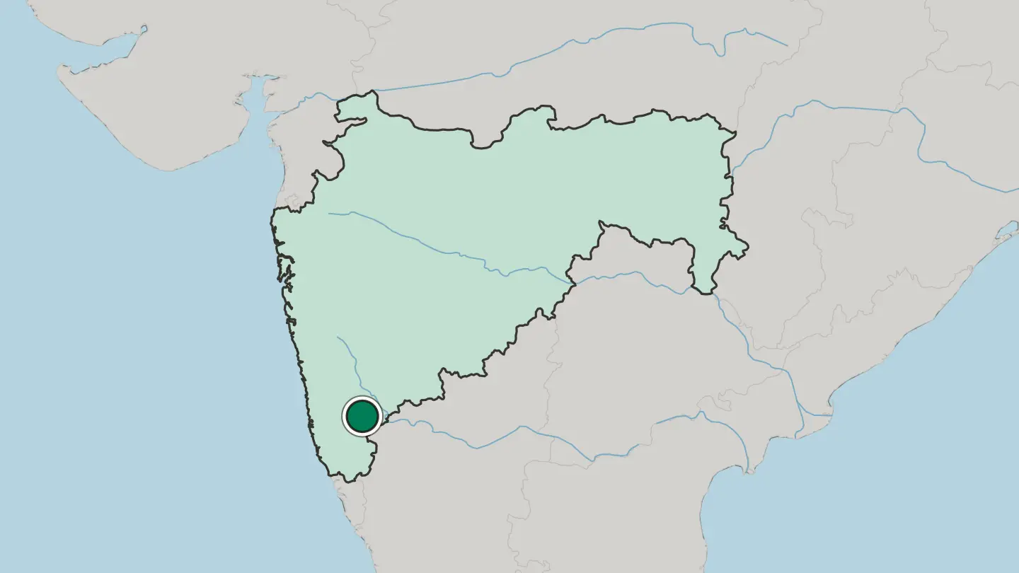 Map of Kolhāpur in India
