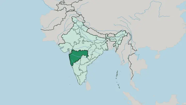 Map of State of Mahārāshtra in India