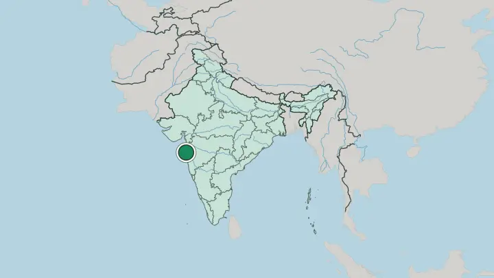 Map of Mumbai in India