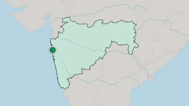 Map of Mumbai in India