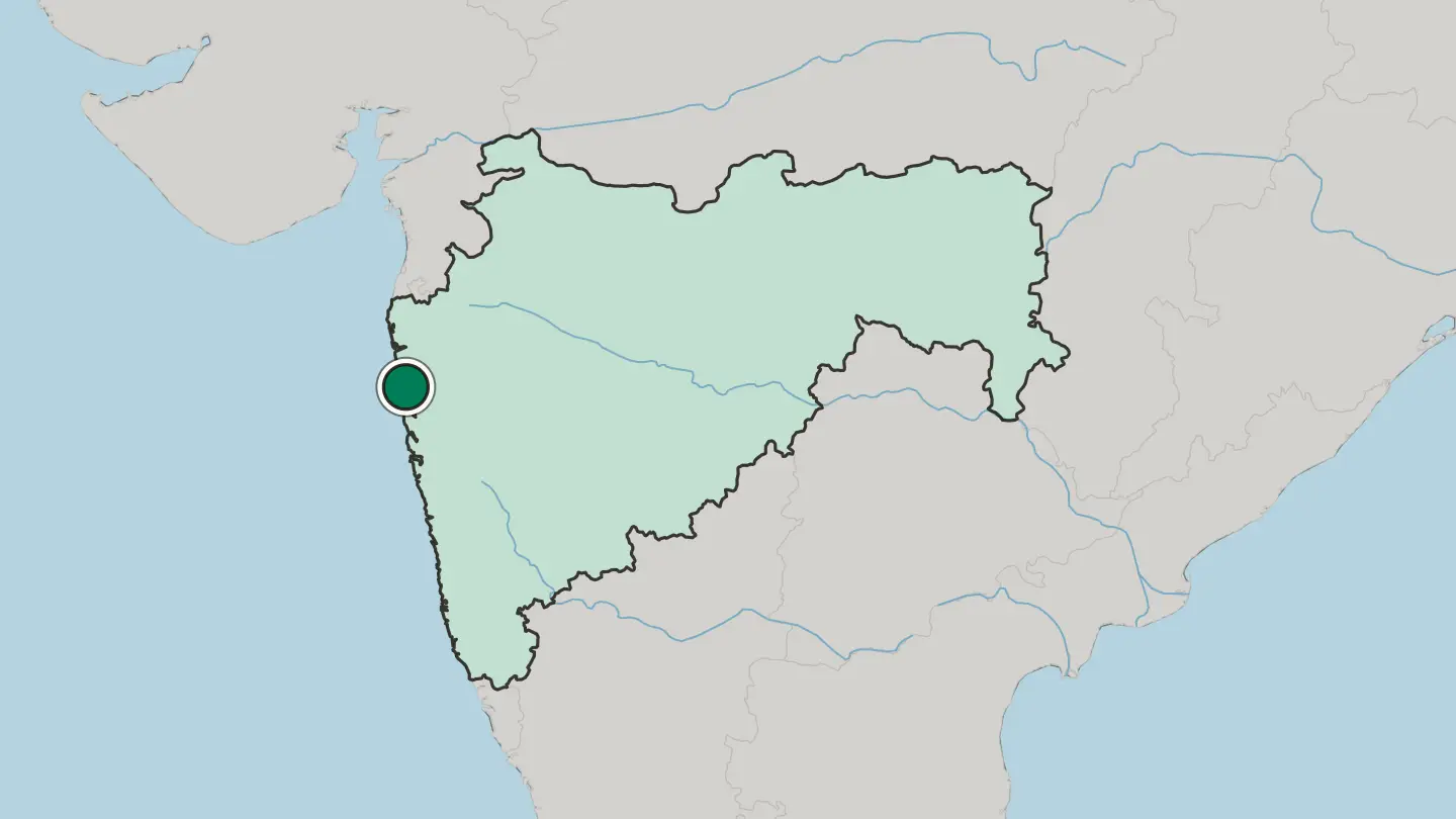 Map of Mumbai in India