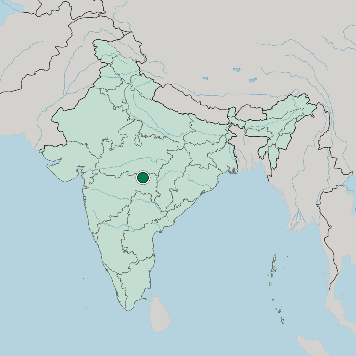 Map showing Nagpur — In India