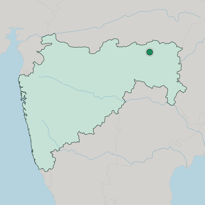 Map showing Nagpur — In State of Mahārāshtra