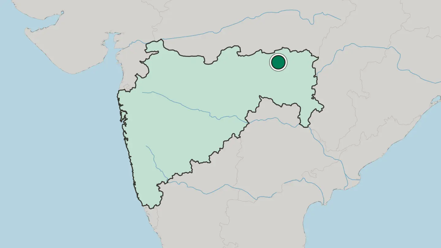 Map of Nagpur in India