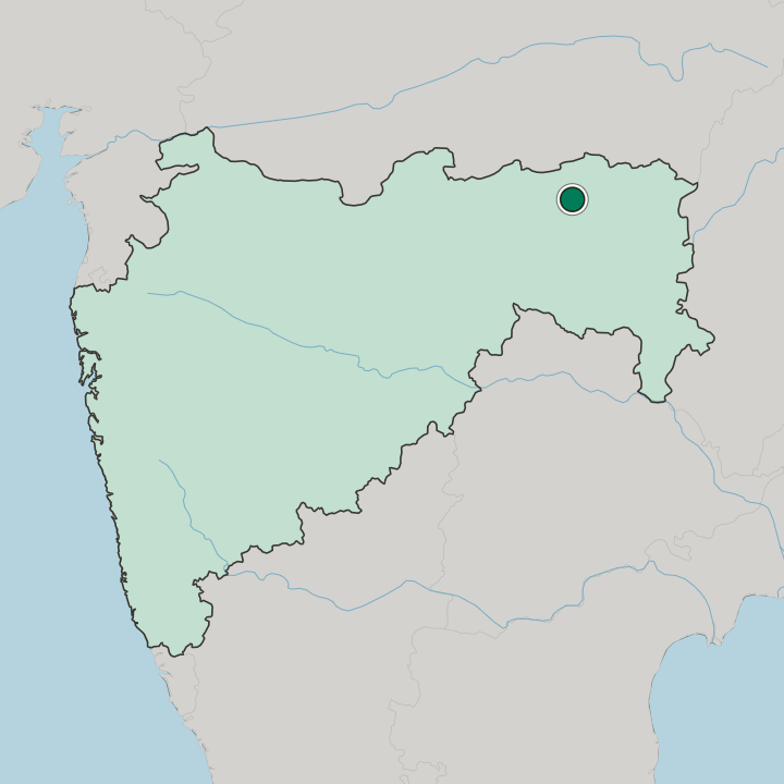 Map showing Nagpur — In State of Mahārāshtra