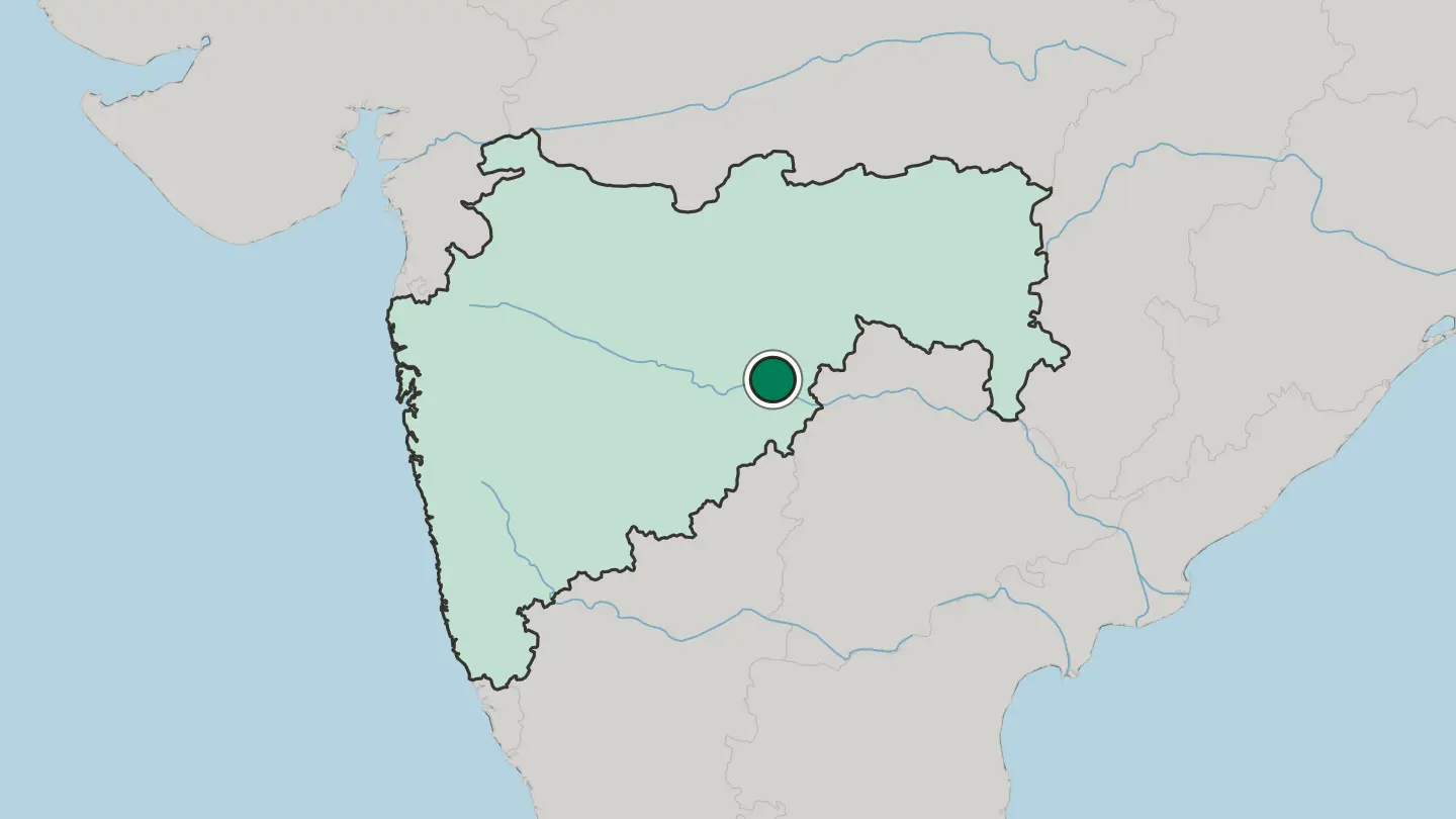 Map of Nanded in India