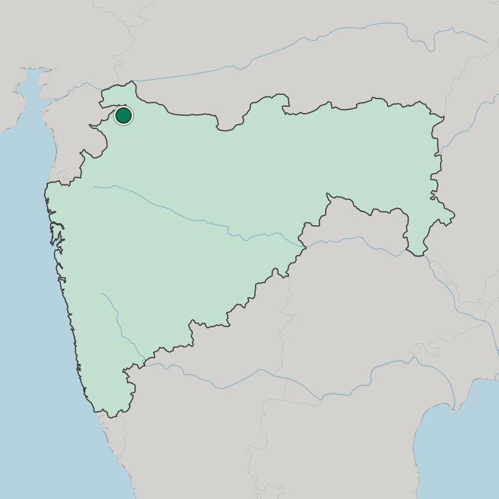 Map showing Nandurbar — In State of Mahārāshtra