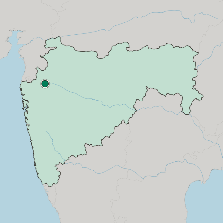 Map showing Nashik — In State of Mahārāshtra