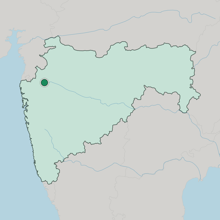 Map showing Nashik — In State of Mahārāshtra
