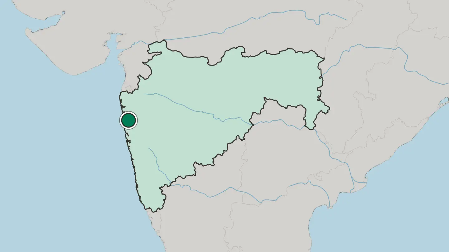 Map of Navi Mumbai in India