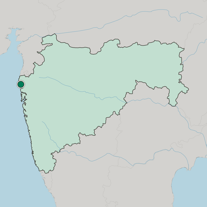 Map showing Pālghar — In State of Mahārāshtra