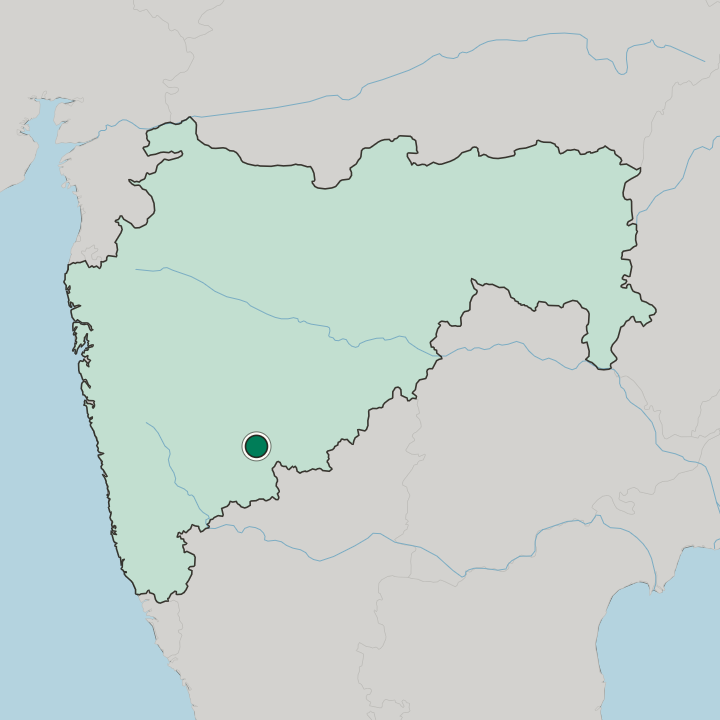 Map showing Pandharpur — In State of Mahārāshtra