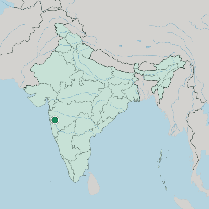 Map showing Pune — In India