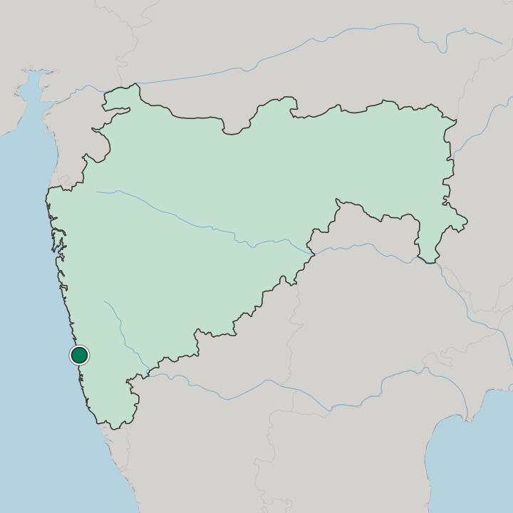 Map showing Ratnagiri — In State of Mahārāshtra