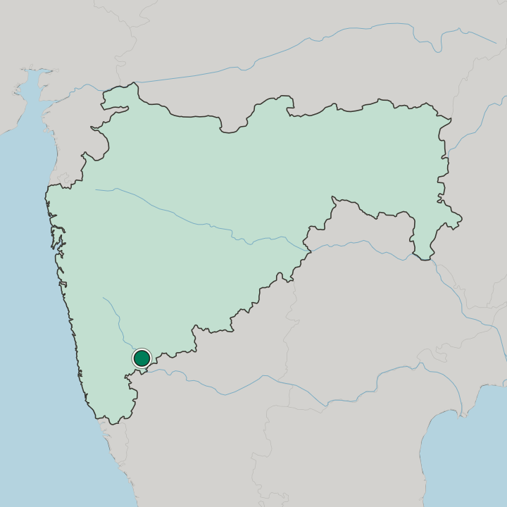 Map showing Sāngli — In State of Mahārāshtra