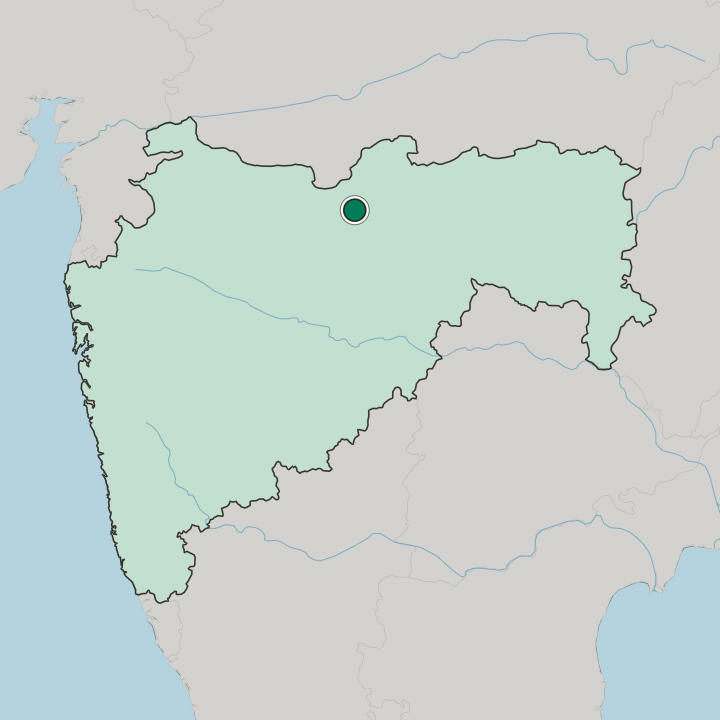 Map showing Shegaon — In State of Mahārāshtra