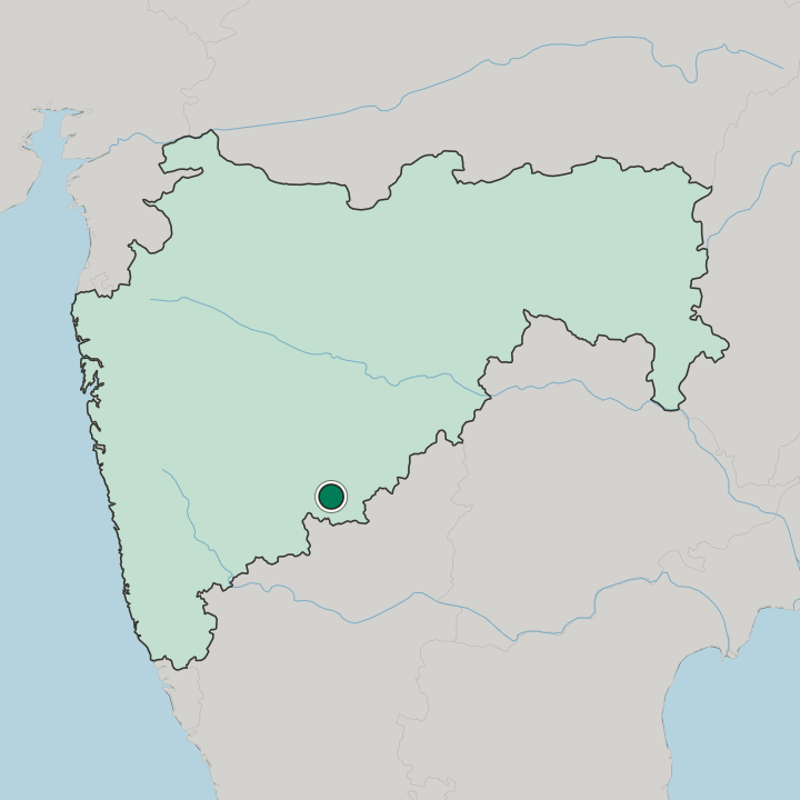 Map showing Sholapur — In State of Mahārāshtra