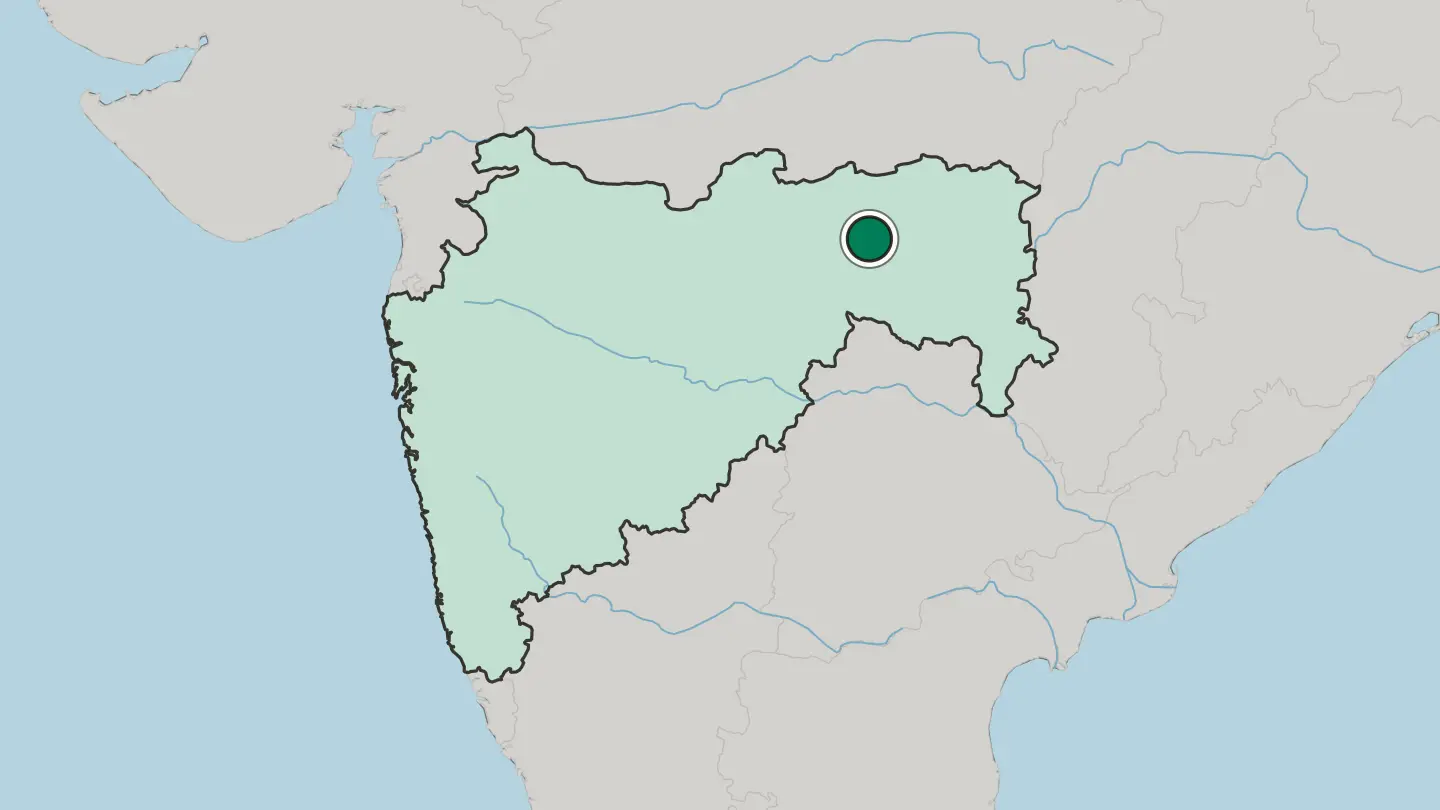 Map of Wardha in India