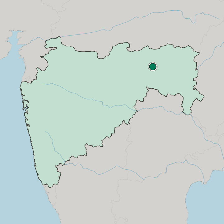 Map showing Wardha — In State of Mahārāshtra